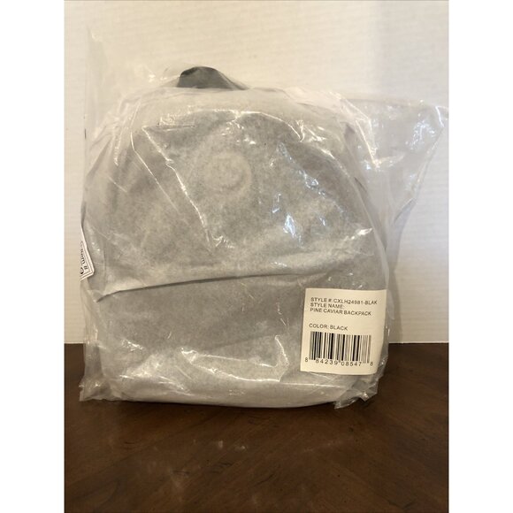 Christian Lacroix Backpack Black Pine Caviar Faux Leather 9” x 10” x 4” - Picture 6 of 7